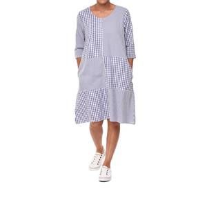 NEW TULIP CLOTHING jada dress in peri checks